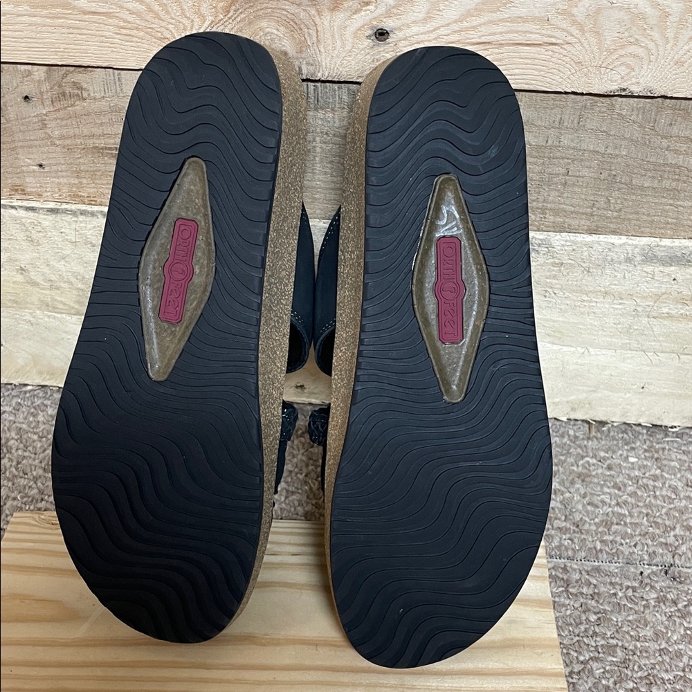 OrthOFeet size 11.5B Black Velcro Sandals - Picture 4 of 6